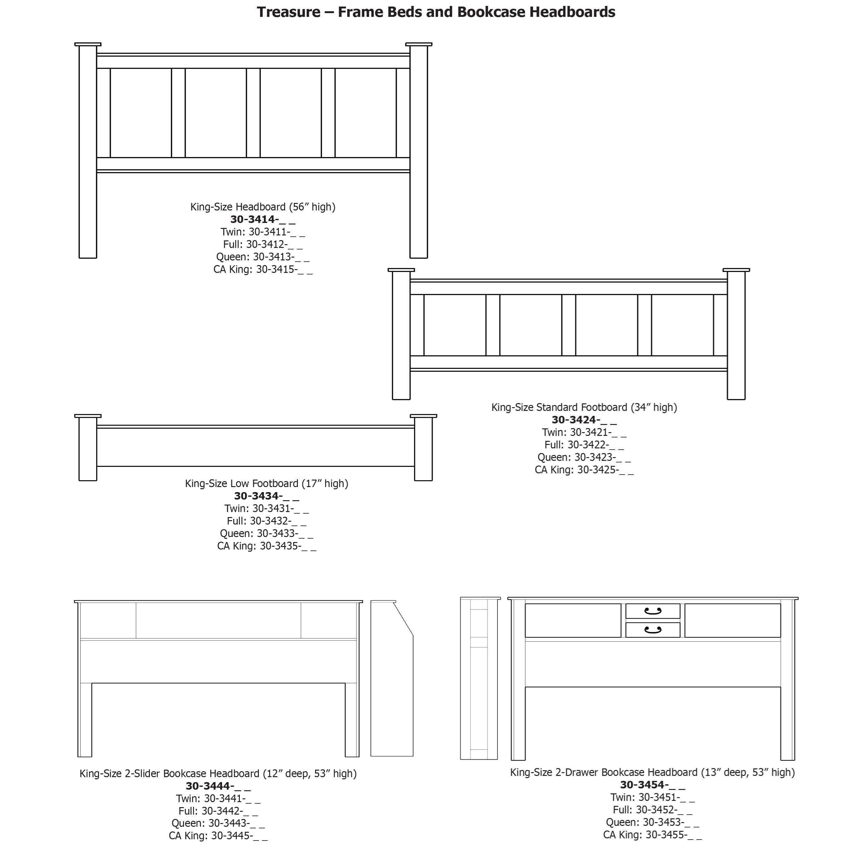 California king sales headboard width